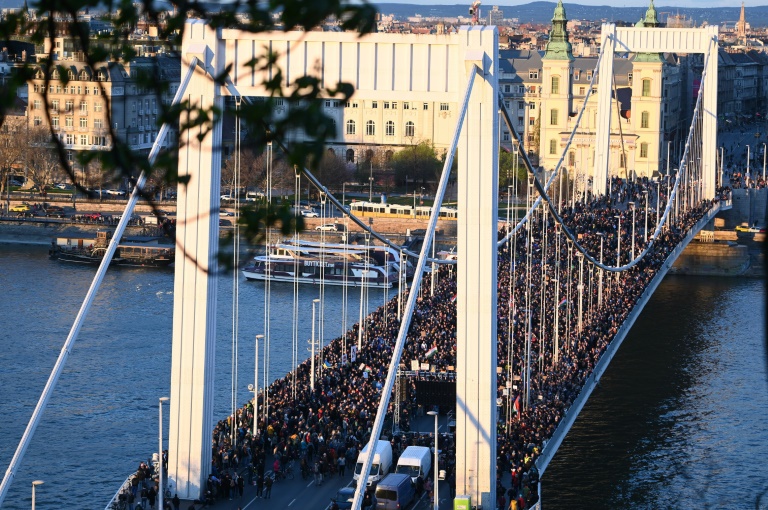 Thousands of Hungarians protest against Pride ban law