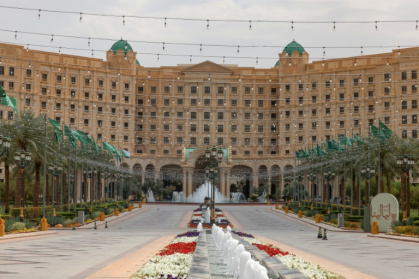 The Ritz-Carlton in Riyadh where talks are underway with US mediation to try to reach a ceasefire in the Russia Ukraine war