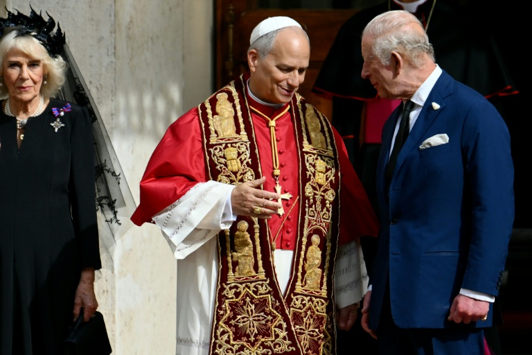 King Charles, Pope Leo pray together in historic first