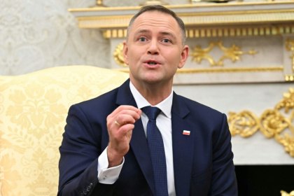 Karol Nawrocki is a fan of Donald Trump who argues Germany should pay reparations to Poland for the Nazis' actions - SAUL LOEB (AFP)