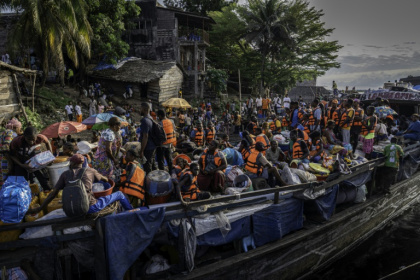 To get to school, market or work in the fields, DRC locals resort to poorly maintained 'river buses' - Glody MURHABAZI (AFP)