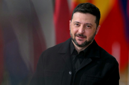 Ukraine's President Volodymyr Zelensky said the imposition of US sanctions against Russia sent a 'strong and much-needed message' - NICOLAS TUCAT (AFP)