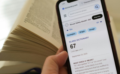 The winning word -- pronounced "six-seven" and never "sixty-seven" -- has experts puzzled over its meaning - Chris DELMAS (AFP)