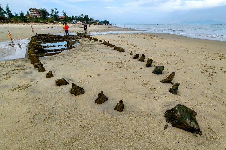 Typhoon exposes centuries-old shipwreck off Vietnam port