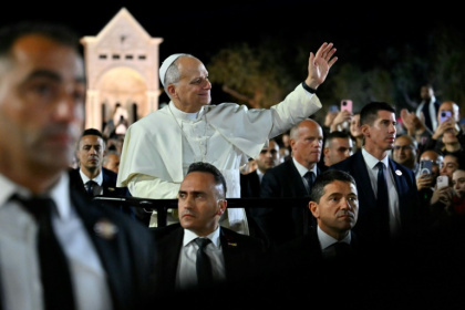 The final day of Pope Leo XIV's visit to Lebanon will see him hold an open air mass in downtown Beirut and pay his respects at the site of the city's deadly 2020 port explosion - Andreas SOLARO (AFP)