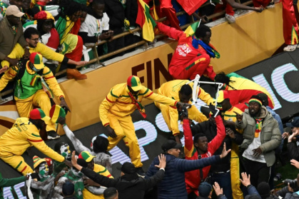 Angry Senegal supporters were involved in clashes after a late penalty was given against their team - Paul ELLIS (AFP)