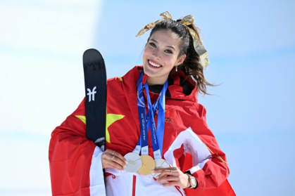 Eileen Gu landed a gold medal in her final event of the Milan-Cortina Winter Olympics - Kirill KUDRYAVTSEV (AFP)